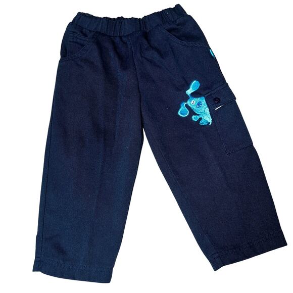 Vintage Blue's Clues embroidered navy blue cargo pull on toddler pants size 3T - Picture 1 of 8